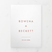 Moderne, elegante sneeuwroze trouwfoto drieluik uitnodiging (Cover)