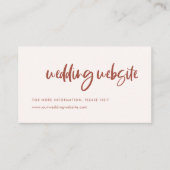 Moderne elegante sneeuwroze trouwwebsite informatiekaartje (Voorkant)