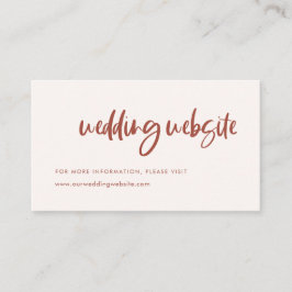 Moderne elegante sneeuwroze trouwwebsite informatiekaartje