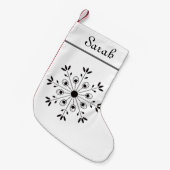 Moderne Elegante Sneeuwvlok Kerst Custom Sjabloon Kleine Kerstsok (Voorkant (Hangend))