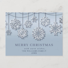 Moderne Elegante Sneeuwvlok Kerstgroet Feestdagenkaart