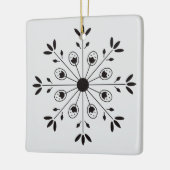 Moderne Elegante Sneeuwvlok Kerstmis Keramisch Ornament (Links)