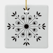 Moderne Elegante Sneeuwvlok Kerstmis Keramisch Ornament (Achterkant)