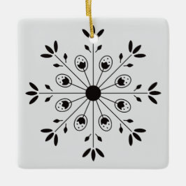 Moderne Elegante Sneeuwvlok Kerstmis Keramisch Ornament