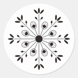 Moderne Elegante Sneeuwvlok Kerstmis Ronde Sticker