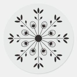 Moderne Elegante Sneeuwvlok Kerstmis Ronde Sticker