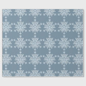Moderne elegante sneeuwvlokken patroon blauw Kerst Cadeaupapier (Vlak)