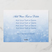 Moderne elegante snowflake Merry-kerstblauw Folie Feestdagenkaart (Achterkant)