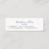 Moderne Elegante Solicitor Professional Blauw Geel Mini Visitekaartje (Achterkant)