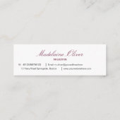 Moderne Elegante Solicitor Professional Bourgogne Mini Visitekaartje (Achterkant)