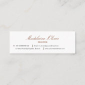 Moderne Elegante Solicitor Professional Brown Mini Visitekaartje (Achterkant)