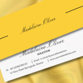 Moderne Elegante Solicitor Professional Geel Mini Visitekaartje