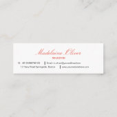 Moderne Elegante Solicitor Professional Red Mini Visitekaartje (Achterkant)