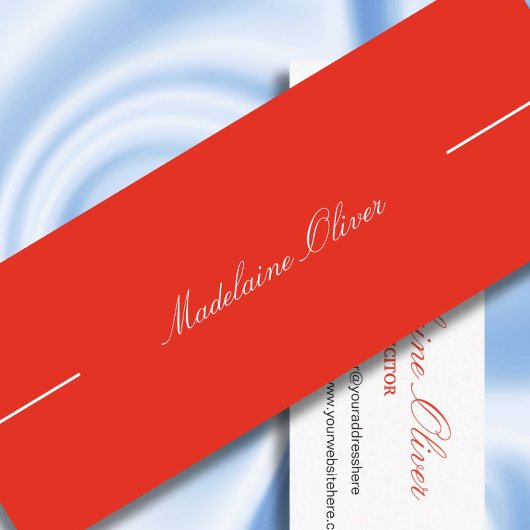 Moderne Elegante Solicitor Professional Red Mini Visitekaartje