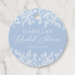 Moderne Elegante 'Something Blue' Bruidsdouche  Bedankjes Labels