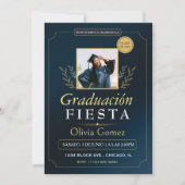 Moderne elegante Spaanse afgestudeerden uitnodigin Kaart (Voorkant)