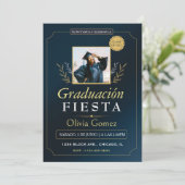 Moderne elegante Spaanse afgestudeerden uitnodigin Kaart (Staand voorkant)