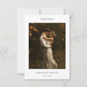 Moderne Elegante Spaanse Trouw Dank Foto Bedankkaart (Voorkant)