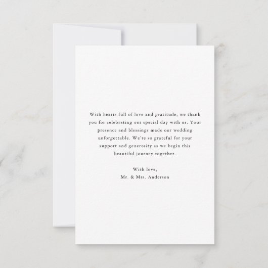 Moderne Elegante Spaanse Trouw Dank Foto Bedankkaart (Achterkant)