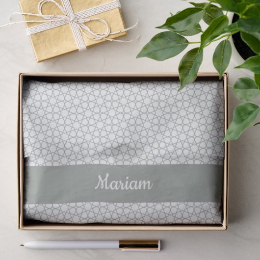 Moderne Elegante Sterpatroon Monogram Tissuepapier (Geschenk)