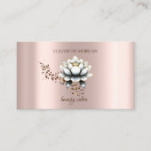 Moderne Elegante Stijlvolle Diamanten Witte Lotus Visitekaartje (Voorkant)