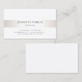 Moderne, elegante, stijlvolle Faux Silver Plain Lu Visitekaartje (Voorkant / Achterkant)