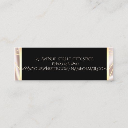 Moderne, elegante, stijlvolle Geometrische Gold-sc Mini Visitekaartje (Achterkant)