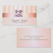 Moderne elegante stijlvolle gestreepte naaimachine visitekaartje (Voorkant / Achterkant)