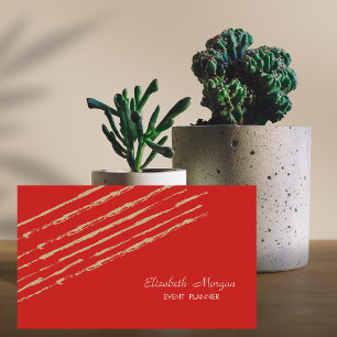 Moderne Elegante Stijlvolle, Glitter Strepen, Rood Visitekaartje
