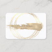 Moderne elegante stijlvolle goudcirkels penseelstr visitekaartje (Voorkant)