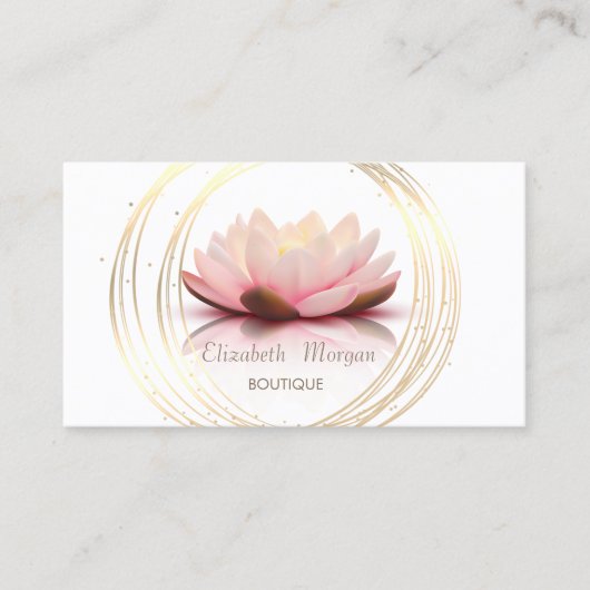 Moderne elegante stijlvolle, gouden cirkels Lotus Visitekaartje (Voorkant)