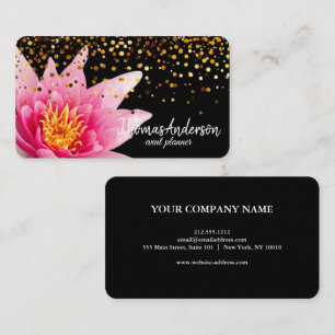 Moderne Elegante Stijlvolle Gouden Glitter Lotus Visitekaartje