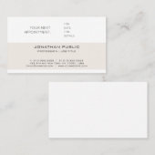 Moderne, elegante, stijlvolle herinnering voor het afsprakenkaartje (Voorkant / Achterkant)