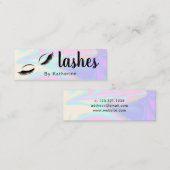 Moderne, elegante, stijlvolle holografische zweeps mini visitekaartje (Voorkant / Achterkant)