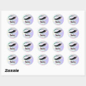 Moderne, elegante, stijlvolle holografische zweeps ronde sticker (Vel)