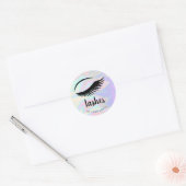 Moderne, elegante, stijlvolle holografische zweeps ronde sticker (Envelop)