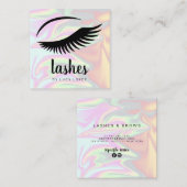 Moderne, elegante, stijlvolle holografische zweeps vierkante visitekaartje (Voorkant / Achterkant)