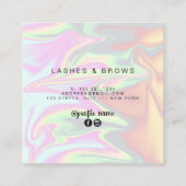 Moderne, elegante, stijlvolle holografische zweeps vierkante visitekaartje (Achterkant)