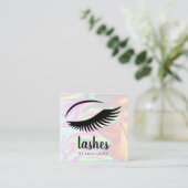 Moderne, elegante, stijlvolle holografische zweeps vierkante visitekaartje (Staand voorkant)