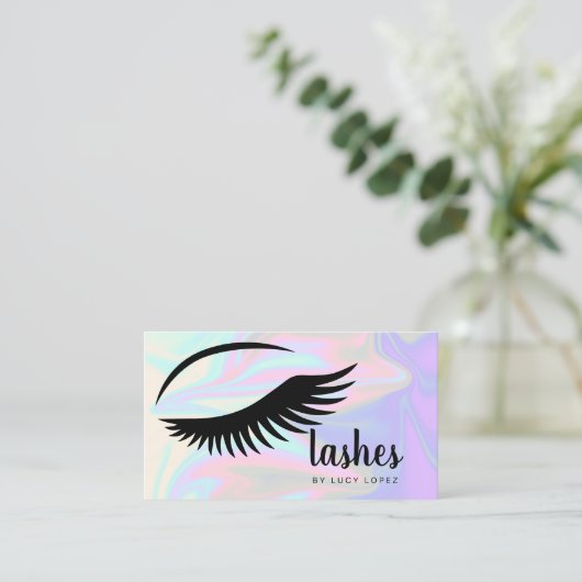 Moderne, elegante, stijlvolle holografische zweeps visitekaartje (Staand voorkant)