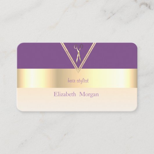 Moderne elegante, stijlvolle iole, Gold, schaar Visitekaartje (Voorkant)