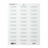 Moderne elegante stijlvolle Lake Green Script fami Etiket (Full Sheet)