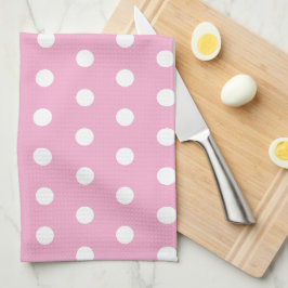 Moderne Elegante & Stijlvolle Licht Roze Stippen Theedoek