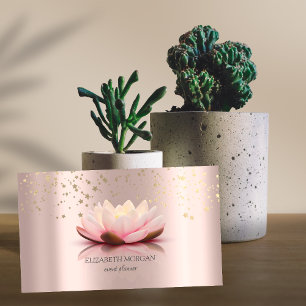 Moderne Elegante Stijlvolle Lotus Gouden Sterren R Visitekaartje
