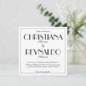 Moderne, elegante, stijlvolle Roaring 20s bruiloft Kaart (Staand voorkant)