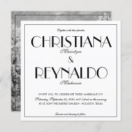 Moderne, elegante, stijlvolle Roaring 20s bruiloft Kaart