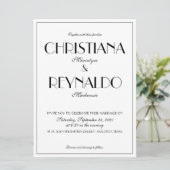 Moderne, elegante, stijlvolle Roaring 20s bruiloft Kaart (Staand voorkant)