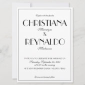 Moderne, elegante, stijlvolle Roaring 20s bruiloft Kaart (Voorkant)