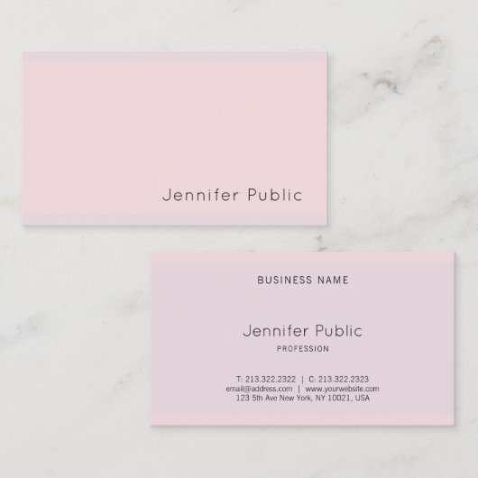 Moderne elegante, stijlvolle  roze Paarse vlek Visitekaartje (Voorkant / Achterkant)