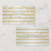 Moderne elegante stijlvolle, striped, gouden cirke visitekaartje (Voorkant / Achterkant)